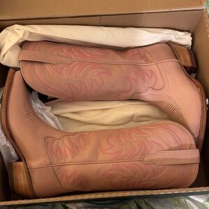 Pink Tecovas Annie Boots